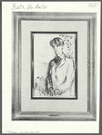 The young Yeats. A portrait of William Butler Yeats. Pen and ink sketch, glazed...