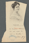 Colette Yver, femme de lettres. A Monsieur Mariam qui sait: mettre la santé en bouteilles! Colette Yver [signature]