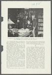 A corner of Mr. Zangwill's study in London. His brother, Louis ("Z.Z.") and Mrs. J.B. Pond are standing behind Mr. Zangwill