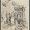 Room [in Émile Zola's home?] with bust inscribed "Zola" on mantlepiece