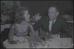 Jane Fonda and father Henry Fonda at opening night after-party of the stage production There Was a Little Girl