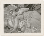 Theda Bara laying down in the motion picture Cleopatra