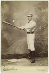 Unidentified baseball player in batting form