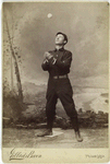 Unidentified baseball player in dark uniform - catching form