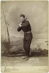 Unidentified baseball player in dark uniform - batting form