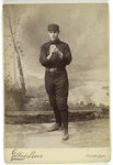 Unidentified baseball player in dark uniform - pitching form