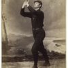 Unidentified baseball player in dark uniform - catching form