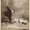 Unidentified two men in a close play - sliding and toucing