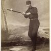 Unidentified baseball player in dark uniform - batting form