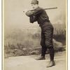Unidentified baseball player in dark uniform - batting form