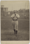 Unidentified baseball player in pitching form