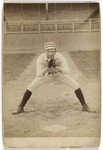 Unidentified baseball player in catching form