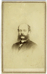 Unidentified man with mustache wearing a suit,  bow tie and glasses- portrait