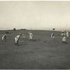 Fig 8: Thirty or more players (15 or more on each side) with a bat and ball playing Town Ball, some times called Round Ball, and subsequently the so-called Massachusetts game of Baseball