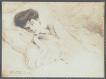 Photograph of sketch of Princess Troubetzkoy (Amélie Rives) done by her husband Prince Troubetzkoy
