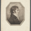 Young man with curly hair and sideburns, wearing scarf and jacket, facing right