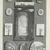 A. Cepites, repræsentans Castellum hexagonum, vallis et fossis munitum, coloris ruberrimi transparentis; B. Cepites coloris Sandarachati transparentis, cujus media insula est coloris albi, littore punctulis rubtis circumvallata, attamen tam nitidè, ut impossibile sit, omnia exacte æri incidere; C. Cepites, figuram exhibens Castelli, plano albo non transparente, ejus color est cinereopurpureus striis albis velocibus circumcinctus; D. Cepites, habens figuram arcis quæ est fusco-purpurei coloris, quibusdam locis coloris pellucidi, cujus extrema margo est instar vitri trasparens; E. Cepites rarissimus, cui figura est Castelli: hujus extremus circuitus est fuscus et transparens, quem tres striæ diversi coloris, aggerem repræsentantes, sequuntur, trasparentem attamen glaciei similem aquam in sinu foventem, in cujus medio sita est infula magna, ey circa illam miltæ parvæ Insulæ, cærulei, purpurascentis et rubicundi coloris; F.  Sepites, arcem repræssentans albi et cærulei, sed parum transparentis coloris; G.H.I. Sunt diversæ species Lapidis Achatis;  Fig. 1. Species Marmoris Ægyptiaci, sive Achatis coloris variegati, in cujus plano conspicitur Pontifex maximus precans. Lapis hic ex ruïna templi prope Romam inventus; Fig. 2. Est Lapis Achates Germanicus, in quo conspicitur perbellè rupes subterranea, et per illam eminus quidam montes; in fornice visui se objiciunt duo foramina perfracta, per quorum alterum radii micantes decidunt; Fig. 3.4. Sunt duo lapides nativi Ferrarienses, in illis conspiciuntur deserta, montes, fluvii. ruinæ, urbes, nubes, &c.
