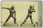 Batter and pitcher, Two modeled figures photographed by Pearsall, Brooklyn