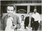 Playwright Athol Fugard with Danny Glover, Lonny Price, and Zakes Mokae during the stage production "Master Harold" ...and the Boys