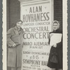 Alan Hovhaness and Maro Ajemian outside Symphony Hall, Boston