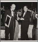 George Avakian presents Bob Newhart with his first Grammy award