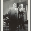 Jimmy Rushing and Edmond Hall at Office of War Information broadcast, Eddie Condon behind Rushing