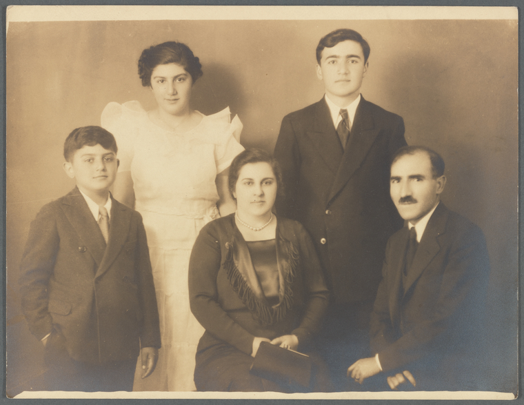 Black and white photograph of the Avakian family, 1932.