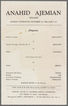 Town Hall program featuring Anahid Ajemian with her violin