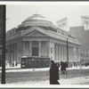 Dime Savings Bank in Brooklyn during a snow storm