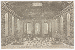 Le Grand Cabinet des Lauriers, dans les Jardins du Roy de l'Isle de Naxos; c'est la derniere Decoration du tro[isième?] acte, et de tout l'Opera de Venus Ialouse representé a Venise