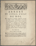 Arrest du conseil d'état du roi, qui supprime le privilege exclusif de la traite des noirs à Gorée et dépendances
