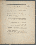 Décret de la Convention nationale, du 27 juillet 1793: l'an second de la République Françoise, qui supprime les primes pour la traite des esclaves