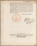 Décret de la Convention nationale, du 16.e jour de pluviôse: an second de la Republique française, une et indivisible, qui abolit l'esclavage des Nègres dans les Colonies