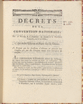 Décrets de la Convention nationale, des 16 Pluviôse et 6 Germinal, an second de la république françoise, une et indivisible: 10, Qui abolit l'esclavage des Negres dans les colonies: 20, Portant que les fonctions d'arbitres ne peuvent être remplies que par des citoyens munis d'un certificat de civisme