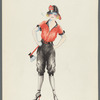 Costume design by Gladys Monkhouse for female firefighter character used for unidentified stage production