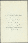 Invitation to the wedding ceremony of Edith Jones and Edward R. Wharton
