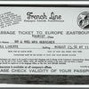Passage ticket to Europe [for Mr. and Mrs. Max Hubacher]