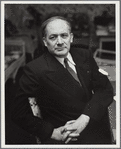Portrait of Raphael Lemkin with clasped hands