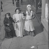 Three costumed children