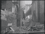 Children playing under the Manhattan Bridge. New York, NY
