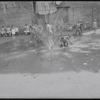 Children playing in a sprinkler