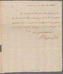 Letter to Carpenter Wharton or Capt. Jeremiah Wadsworth