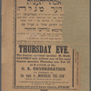 Thursday eve., the famous national speaker H. Masliansky will deliver one of his most famous speeches.."Mordechi the Jew"