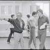 Gerald Freedman and unidentified other in rehearsal for the stage production West Side Story