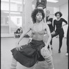 Debbie Allen [?] sitting during rehearsal for the stage production West Side Story