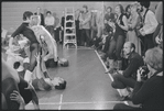 Bob Fosse (kneeling) in rehearsal for the stage production Dancin'