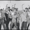 Choreographer George Faison directing Stephanie Mills and cast during rehearsal for the stage production The Wiz