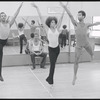 Choreographer George Faison directing dancers during rehearsal for the stage production The Wiz