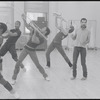 Choreographer Michael Peters (right) and musicians posed in rehearsal for the stage production Dreamgirls