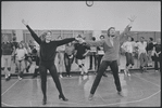 Lauren Bacall and Eivind Harum in rehearsal (hands linked) for the stage production Woman of the Year